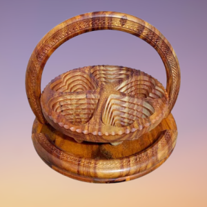 Wooden Carved Dry Fruit Basket